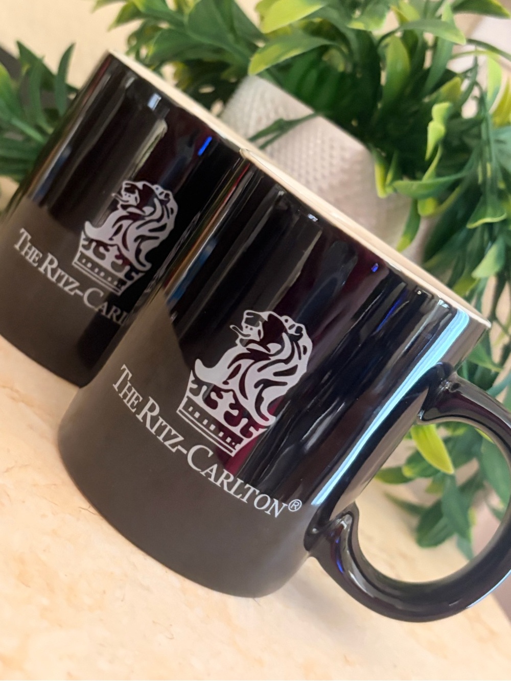 The Ritz-Carlton Black Ceramic Coffee Mugs